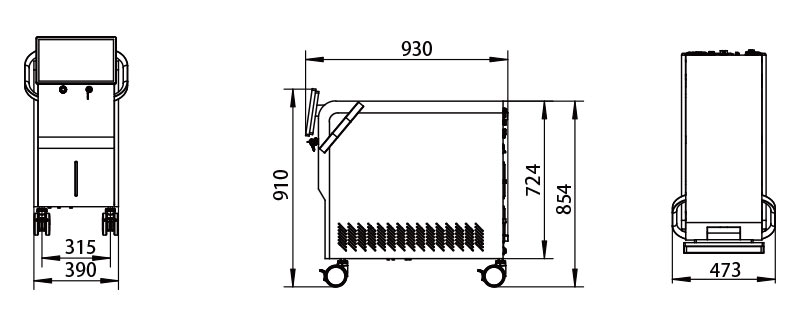 灯泵激光器电源控制系统（SCR-2kW-220V）尺寸图