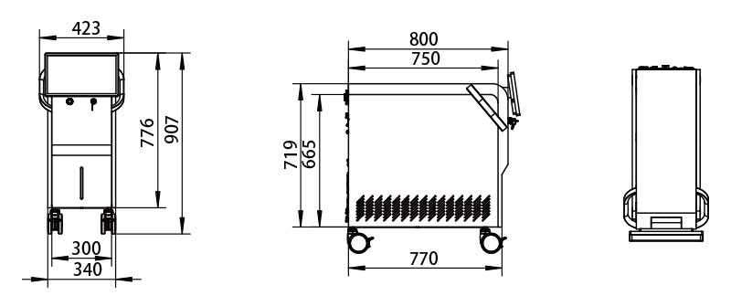 灯泵激光器电源控制系统（SCR-1kW-220V）尺寸图